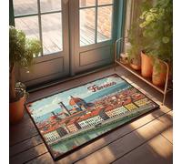 Tapis de bienvenue extérieur automne vintage Florence : une carte postale du cœur de l'Italie paillasson chaussures ici paillasson entrée intérieure (50 x 80 cm)