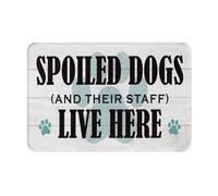 Tapis De Bienvenue Facile À Nettoyer Paillasson Ici Vivent des Chiens Gâtés Et Leur Personnel Anti-Saleté Tapi Entrée pour Intérieur Terrasse Chambre 40X60Cm