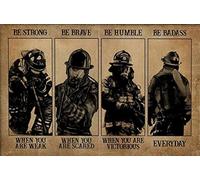 Tapis De Bienvenue Facile À Nettoyer Tapis Entree Sois Fort Quand Tu ES Faible, Pompier Anti-Saleté Tapi Salle De Bain pour Cuisine Chambre Entrée 40X60Cm