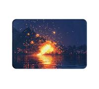 Tapis de bienvenue imprimé Pixel Particle Storm - 40,6 x 61 cm - Tapis absorbant pour porte de salle de bain et cuisine