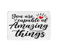 Tapis De Bienvenue Lavable Tapis Bains Cadeaux pour Remonter Le Moral Vous Êtes Capable De Choses Extraordinaires Antidérapant Tapi Salle De Bain pour Terrasse Entrée Cuisine 40X60Cm