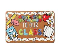 Tapis de bienvenue pour salle de classe, Welcome to Our Class pour enseignants, tapis d'école doux et antidérapant pour décoration de salle de corations de rentrée scolaire pour la