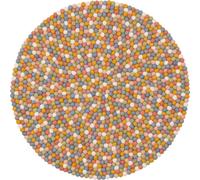 Tapis de boules de feutre multicolore Rond ø 120 cm Clair