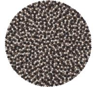 Tapis de boules de feutre multicolore Rond ø 250 cm Nature foncé