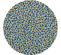 Tapis de boules de feutre multicolore Rond ø 90 cm Bleu vert