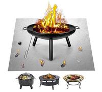 Tapis de brasero pliable de 80 x 60 cm, tapis de protection sous le gril, foyers portables, tapis de gril carré ignifuge, tapis de barbecue résistant pour terrasse, herbe, pelouse, arrière-cour