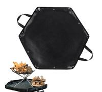 Tapis de brasier sous le feu - Sac hexagonal pour bois de chauffage résistant à la chaleur avec oreille pendante pour Barb | Sac hexagonal pliable pour bois de chauffage couleur braise