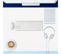 Tapis de Bureau 100 x 110 cm Silencieux Tapis Clavier Souris Durable pour Bureau Maison Gaming, Blanc