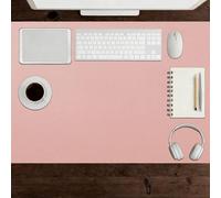 Tapis de Bureau 80 x 116 cm Résistant Aux Rayures Tapis de Bureau en Cuir Facile à Nettoyer pour Maison Gaming, Rose