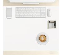 Tapis de Bureau 85 x 98 cm Silencieux Tapis de Portable Facile à Nettoyer pour Ordinateur Bureaus et Maison, Blanc