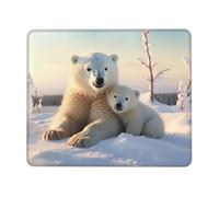 Tapis de Bureau Adorables Ours Blancs Tapis de Souris Jeux 25x30cm