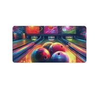 Tapis de bureau antidérapant avec boules de bowling pour bureau, ordinateur portable pour la maison, tapis de souris imperméable à surface lisse, tapis de souris 60 x 30 cm, tapis de protection pour