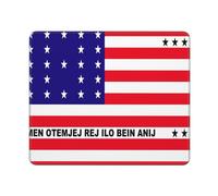 Tapis De Bureau Drapeau De L'Atoll De Bikini Résistant Tapis De Souris De Jeu Lavable Mouse Pad pour Gamer Pc Ordinateur 10X12In