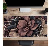 Tapis de bureau élégant à motif floral, grand tapis de souris antidérapant pour e-sport et bureau avec bords cousus, parfait pour les professionnels. Cadeau pour les filles, les filles, les femmes. Re