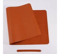 Tapis de bureau en cuir grand format pour ordinateur, Tapis de souris protection antidérapant pour clavier, Bloc-notes imperméable pour bureau et maison(LightBrown,70x40cm)