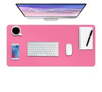 Tapis de bureau en cuir,Tapis de bureau,Tapis de bureau imperméable, Tapis de bureau pour clavier et souris,Tapis de souris en cuir,24"x 14"(S-Rose Pink)