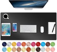 Tapis de bureau en cuir,Tapis de bureau,Tapis de bureau imperméable, Tapis de bureau pour clavier et souris,Tapis de souris en cuir,35""x 17""(L-Black).[F1017]