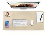 Tapis de bureau en cuir,Tapis de bureau,Tapis de bureau imperméable, Tapis de bureau pour clavier et souris,Tapis de souris en cuir,24"x 20"(S-Golden)