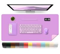 Tapis de Bureau en Cuir, Tapis D'ordinateur Imperméable, Tapis de Bureau Facile à Nettoyer, Tapis de Souris et de Clavier pour le Bureau, Tapis de Bureau Grand Tapis D'écriture (Lilas 100x43cm)