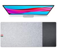 Tapis de bureau extra large en feutre antidérapant, Tapis de souris et clavier épais, Protection de bureau multi-usage pour le jeux(Light+Black,90x40cm)