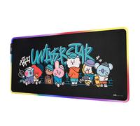 Tapis de Bureau Gaming pour Clavier et Souris XXL 90x40cm avec Éclairage LED Noir