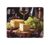 Tapis De Bureau Gâteau Au Fromage Au Vin Blanc Et Raisins Étanche Tapis De Souris Portable Mousepad pour Gamer Gaming Ordinateur 10X12In