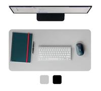 Leitz – Tapis de bureau grand format en cuir recyclé, antidérapant premium – 70x36 cm gris clair