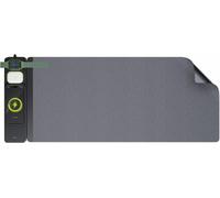 Tapis De Bureau Grand Pour Ordinateur Portable Et Clavier Avec Chargeur Induction 3-En-1, Double Face Filc & Cuir Synthétique, Support Magnétique, Surface Spacieuse, Noir