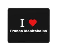 Tapis De Bureau I Love Les Franco Manitobains Résistant Tapis De Souris Portable Mouse Pad pour Accessoires Ordinateur Maison 10X12In