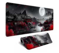 Tapis de bureau japonais Riverside pleine lune Grand tapis de souris de jeu Tapis de souris XL étendu Tapis de clavier d'ordinateur portable Tapis de souris de bureau 80 x 30 cm Décoration de bureau