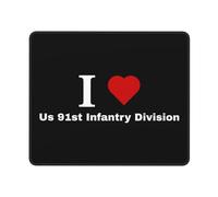 Tapis De Bureau Je Nous Aime, 91E Division D'Infanterie Portable Tapis De Souris Étanche Mouse Pad pour Pc Ordinateur Accessoires 10X12In
