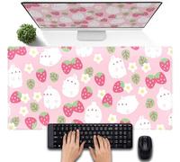 Tapis de bureau Kawaii rose, grand tapis de souris étendu mignon, tapis de souris XXL pour ordinateur portable, tapis de souris pour ordinateur portable, tapis de souris d'ordinateur de jeu,