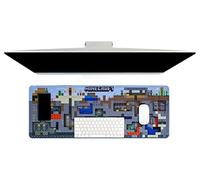 Tapis de Bureau Minecraft World - Marchandise Officielle, Tapis Clavier & Souris, Antidérapant, Grand Tapis pour Configuration de Jeu