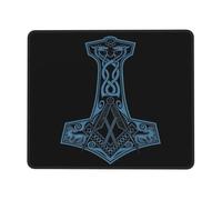 Tapis De Bureau Mythologie du Marteau Viking Moderne Tapis De Souris Portable Base De Table pour Clavier Ordinateur Accessoires 10X12In