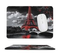 Tapis De Bureau Paysage Rustique Français De Paris, Campagne, Ville, Tour Eiffel, Feuilles D'Érable Moderne Tapis Souris Doux Gamer Mouse Pad pour Jeux Ordinateur Professionnels 25X30Cm