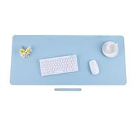 Tapis de bureau pour ordinateur portable Grand antidérapant tapis de souris, Sous-mains imperméable en cuir PU Bloc-notes pour le bureau et la maison(Blue,80x40cm)