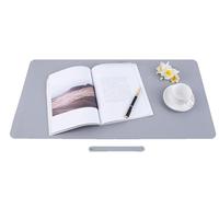 Tapis de bureau pour ordinateur portable Grand antidérapant tapis de souris, Sous-mains imperméable en cuir PU Bloc-notes pour le bureau et la maison(Gray,60x40cm)