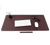Tapis de bureau pour ordinateur portable Grand antidérapant tapis de souris, Sous-mains imperméable en cuir PU Bloc-notes pour le bureau et la maison(DarkBrown,70x30cm)
