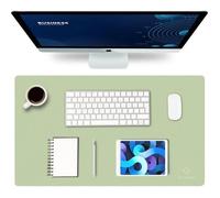 Tapis de bureau rversible en simili cuir vert clair 35x60cm lgant et pratique Label
