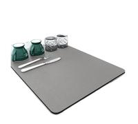 Tapis De Bureau Tapis de cuisine absorbant for vaisselle, tapis séchage, d'égouttage, résistant à la chaleur, set table égouttoir(Light gray,15.75in 19.69in)