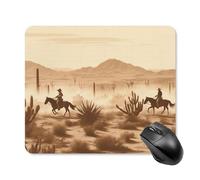 Tapis De Bureau West Cactus avec des Cow-Boys À Cheval Durable Tapis De Souris Moderne Souris De Gaming pour Ordinateur Jeux Pc 25X30Cm
