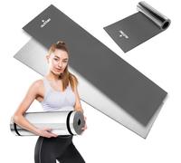 Tapis de Camping - 180 x 50 x 1 cm - Tapis de Sommeil en Mousse EVA, Enroulable Tapis en Aluminium pour Le Camping, Coussin de Couchage pour Sol de Tente (Gris)