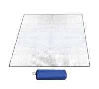 Tapis de camping 200 x 200 cm en aluminium, pliable et isolant, couverture imperméable double face en aluminium avec sac de rangement pour camping, pique-nique, randonnée, plage et voyage en plein air