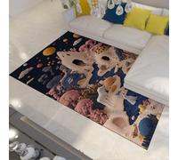 Tapis de Camping Style Conte de fées Mignon, Tapis coloré Coral Hills White Dog River Moquette antidérapante Lavable à Poils Bas pour Appartement Chambre de bébé 60x90cm