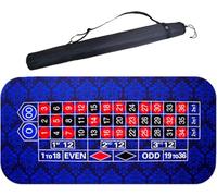 Tapis De Casino De Roulette Professionnel De Table pour Texas Holdem Blackjack Tapis De Table De Jeu De Casino Roll-up Pratique Et Peu Encombrant, Blue, 180x90cm