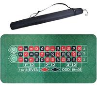 Tapis De Casino De Roulette Professionnel De Table pour Texas Holdem Blackjack Tapis De Table De Jeu De Casino Roll-up Pratique Et Peu Encombrant, Green, 180x90cm