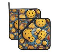 Tapis de casserole carré isolant thermique WHJDPP Visages différents Smiley Imprimé Anti-brûlure et isolation thermique pour cuisine et barbecue extérieur