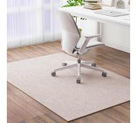 Tapis de Chaise Bureau, Protection Sol Chaise Gaming Antidérapant, 100 x 120cm, Beige