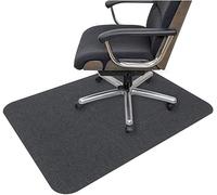 Tapis de chaise de bureau rectangulaire antidérapant pour bois dur et carrelage, sous-couche antibruit, anti-salissure, pour chaises roulantes, gris foncé (150 x 140 cm)