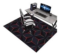 Tapis de Chaise Gaming 130 x 140 cm, Tapis de Sous-Chaise de Bureau, Tapis Protection Sol Chaise Bureau, Tapis de Chaise Roulante, Tapis de Sol Gamer, Antidérapant Tapis de Protection pour Sols Durs